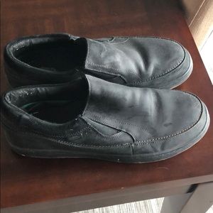 Leather slip ons